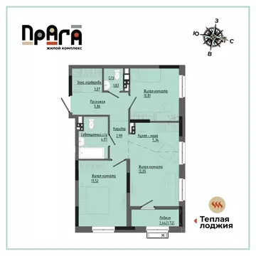 2-к кв. Удмуртия, Ижевск Комсомольская ул., 83 (62.16 м)