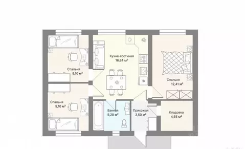 Дом в Калининградская область, Гурьевский муниципальный округ, пос. ...