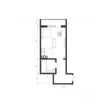 1-к кв. Иркутская область, Иркутск Сарафановская ул. (34.4 м)