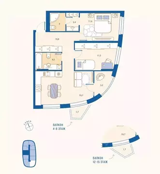 2-к кв. Пензенская область, Пенза Арбеково жилрайон, Дальнее Арбеково ...