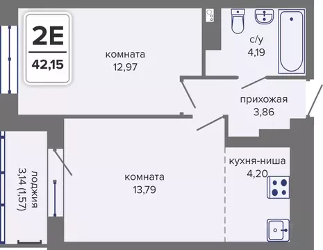 2-к кв. Пермский край, Пермь Гайва мкр,  (42.15 м)