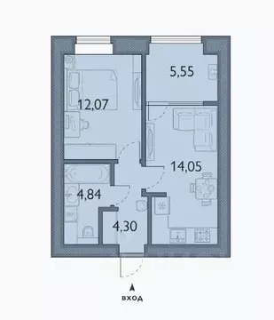 1-к кв. Брянская область, Брянский район, пос. Мичуринский, ...
