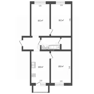 3-к кв. Вологодская область, Череповец ул. Химиков, 22А (82.2 м)