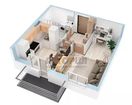 1-к кв. Красноярский край, Красноярск Соколовская ул., 20В (36.05 м)