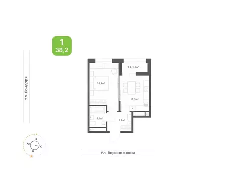 1-к кв. Хабаровский край, Хабаровск Воронежский Бульвар жилой комплекс ...