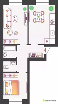 2-к кв. Самарская область, Тольятти бул. Итальянский, 2 (59.32 м)