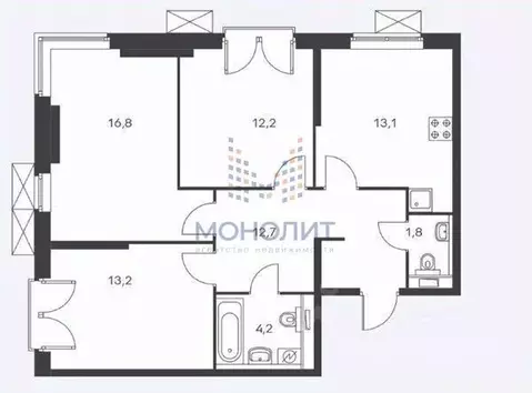3-к кв. Москва Волоколамское ш., 71/13к1 (74.0 м)