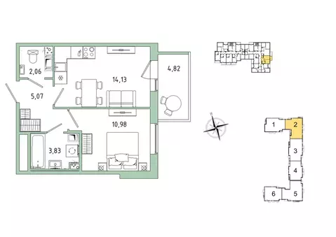 1-к кв. Ленинградская область, Гатчина Въезд мкр,  (37.52 м)
