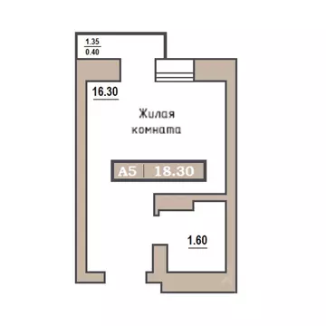 Студия Красноярский край, Красноярск Новая Базаиха мкр,  (18.3 м)