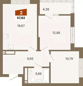2-к кв. Свердловская область, Екатеринбург ул. Волгоградская, 197к2 ...