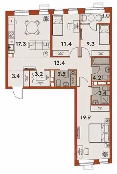 4-к кв. Нижегородская область, Нижний Новгород Ленгородок мкр, Первый ...