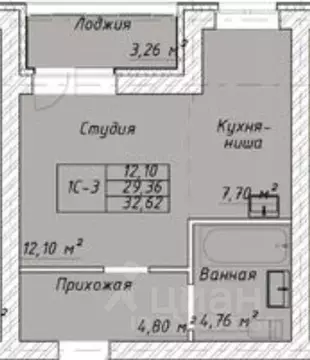 1-к кв. Ивановская область, Ивановский район, Богданихское с/пос, д. ...