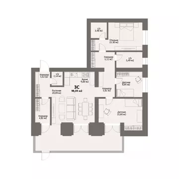 3-к кв. Челябинская область, Сосновский район, Поселок Красное Поле ...