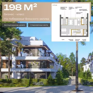 Таунхаус в Санкт-Петербург Поселок Лисий НОС, ш. Приморское, 26А (199 ...