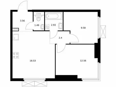 2-комнатная квартира: Москва, Очаковское шоссе, 5к1 (50.3 м)