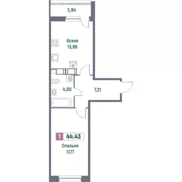 1-к кв. Ленинградская область, Мурино Всеволожский район, просп. ...