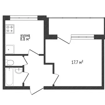 1-комнатная квартира: Златоуст, Тульская улица, 3 (34.8 м)