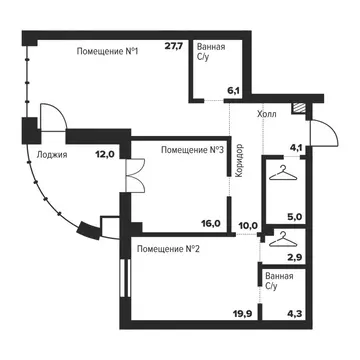 2-комнатная квартира: Челябинск, улица Труда, 157А (96 м)
