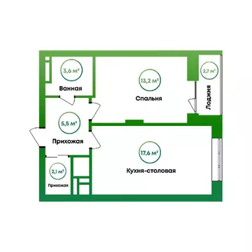 1-к кв. Астраханская область, Астрахань ул. Пестеля, 19 (43.4 м)