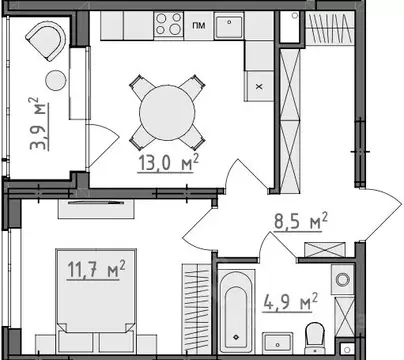 1-к кв. Владимирская область, Владимир Сновицы-Веризино мкр,  (40.05 ...