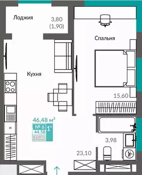1-к кв. Севастополь Ленинский муниципальный округ,  (44.58 м)