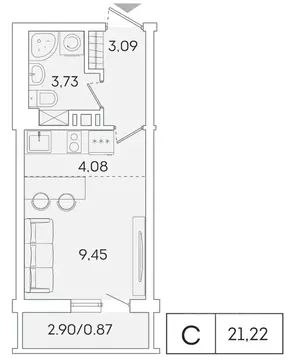 Студия Ленинградская область, Мурино Всеволожский район, ул. ...