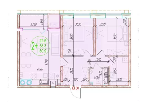 2-к кв. Астраханская область, Астрахань Центральный жилой комплекс ...