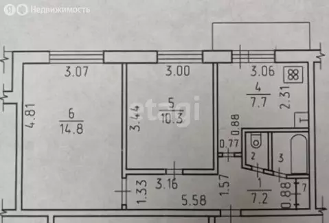 2-комнатная квартира: Ижевск, улица 10 лет Октября, 49 (43.3 м)