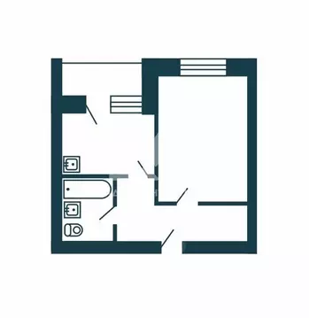 2-к кв. Новосибирская область, Новосибирск ул. Серафимовича, 20 (47.0 ...