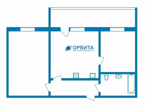 1-комнатная квартира: Тюмень, улица Василия Гольцова, 22 (58.8 м)