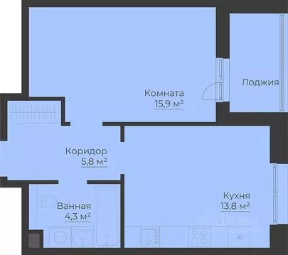 1-к кв. Ярославская область, Рыбинск Западный п/р, Малиновский Квартал ...