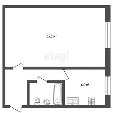 1-к кв. Калужская область, Людиново Московская ул., 21 (30.7 м)