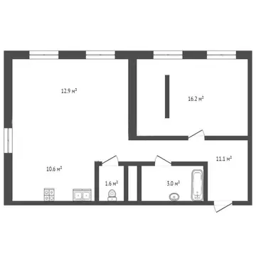 1-к кв. Тюменская область, Тюмень Новгородская ул., 3 (55.2 м)