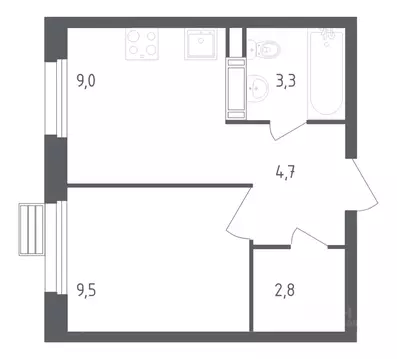 1-к кв. Москва Сосенское поселение, просп. Куприна, 30к2 (29.2 м)