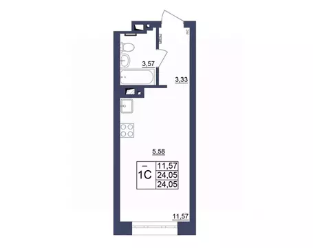 Студия Башкортостан, Уфа Космос жилой комплекс, лит1 (24.73 м)