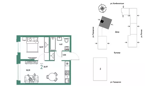 2-к кв. Свердловская область, Екатеринбург муниципальное образование, ...