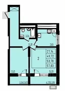 2-к кв. Башкортостан, Уфа Затон-Восточный жилрайон, Новаленд мкр,  ...