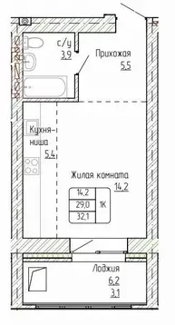 1-к кв. Алтайский край, Новоалтайск ул. Титова, 6 (32.1 м)