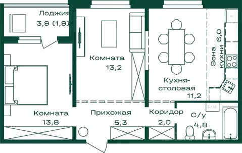 2-к кв. Алтай, Майминский район, с. Майма Алтайская ул., 2к7 (58.2 м)