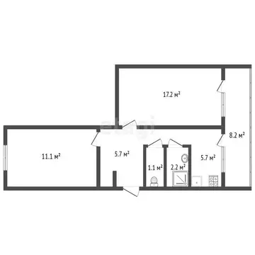2-комнатная квартира: Алупка, Западная улица, 22 (52 м)
