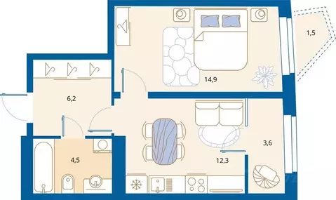 1-к кв. Пензенская область, Пенза Арбеково жилрайон, Дальнее Арбеково ...