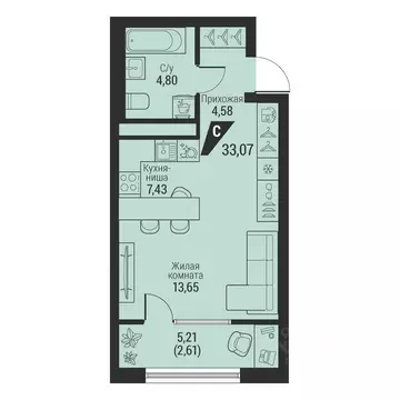 1-к кв. Свердловская область, Екатеринбург просп. Космонавтов, 100 ...