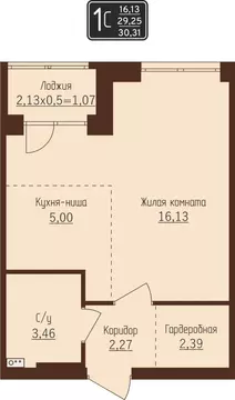 1-к кв. Пермский край, Пермь ул. Писарева, 8 (30.32 м)