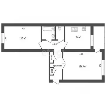 2-к кв. Ярославская область, Ярославль просп. Авиаторов, 102к2 (49.5 ...