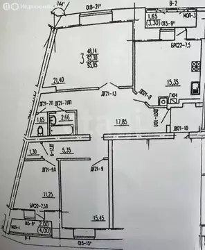 3-комнатная квартира: Казань, 2-я Старо-Аракчинская улица, 41В (95.3 ...