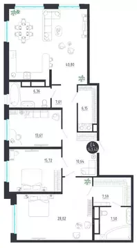 3-к кв. Тульская область, Тула  (143.4 м)