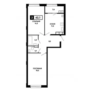 2-к кв. Ставропольский край, Ставрополь просп. Российский, 16 (62.1 м)