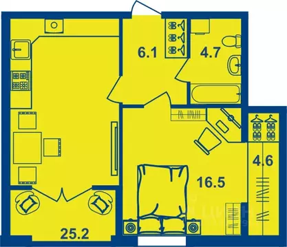 2-к кв. Костромская область, Кострома Магистральная ул., 71 (54.3 м)