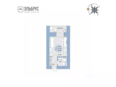 Студия Башкортостан, Уфа Кавказская ул., 24 (19.28 м)