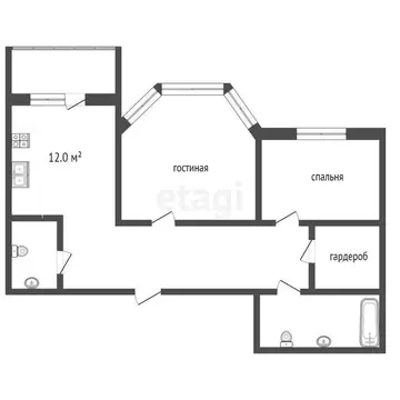 2-комнатная квартира: Воскресенск, улица Зелинского, 10А (65.8 м)